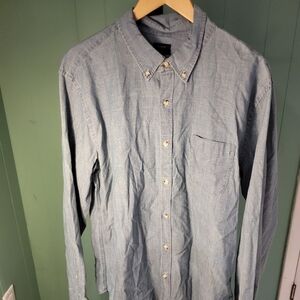 J. Crew Men's Casual Blue Button-Down Shirt